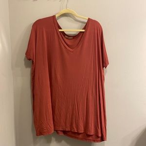 Rust short sleeve piko top